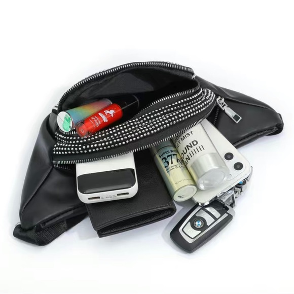 Silver Studded Crossbody Bag - Picture 8 of 11